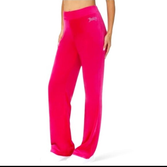 Juicy Couture Womens Velour Pull On Track Pants Sweatpants Bling Pink  XXL NWOT - Picture 1 of 11